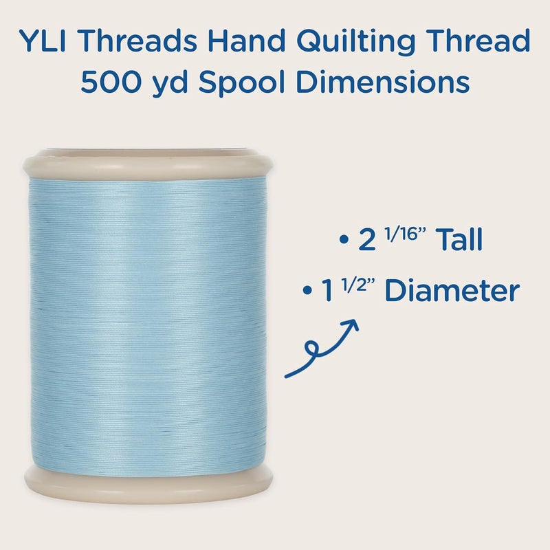 YLI Threads YLI Hand Quilting Thread - 100% Egyptian Cotton, Glazed, Strong & Tangle-Free, 500 yd. Spool - Green - Image 3